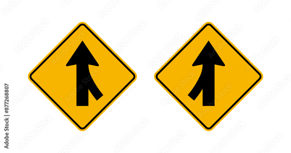 Merge Right Sign and Merge Left Sign