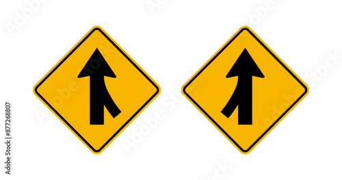 Merge Right Sign and Merge Left Sign
