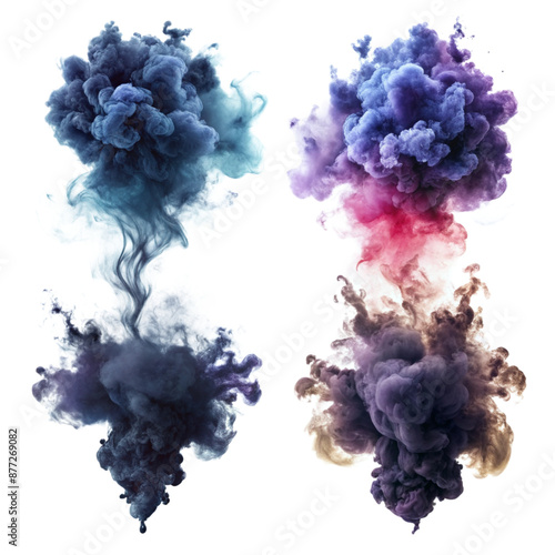 Set smoke for your design at white background, isolated background