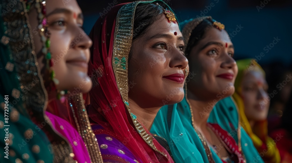 Fototapeta premium Radiant Traditional Indian Women at Cultural Event