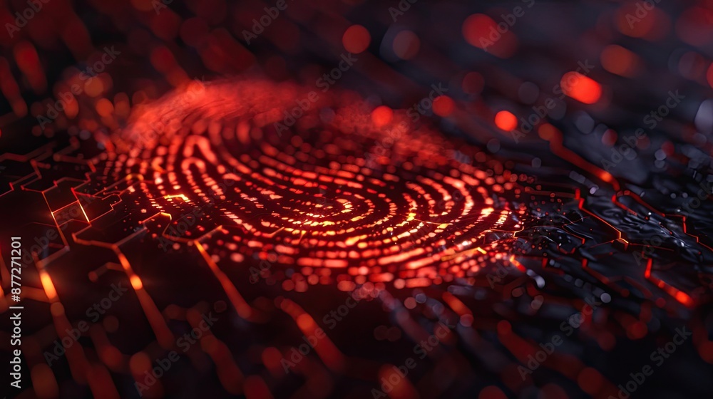 Red fingerprint identity security. Generative AI Red fingerprint identity security. Generative AI
