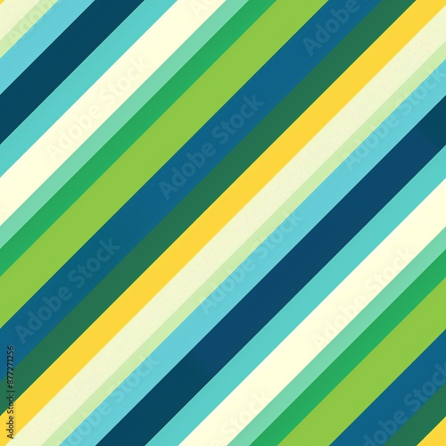 Free Download Colorful Diagonal Stripes Seamless Pattern with Shades of Green, Blue, and Yellow - GFXLoad