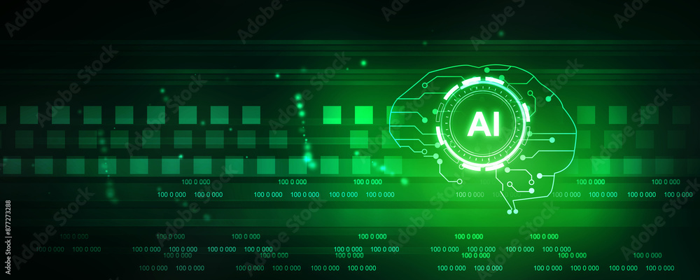 2d illustration Artificial Intelligence (AI) concept 2d illustration Artificial Intelligence (AI) concept