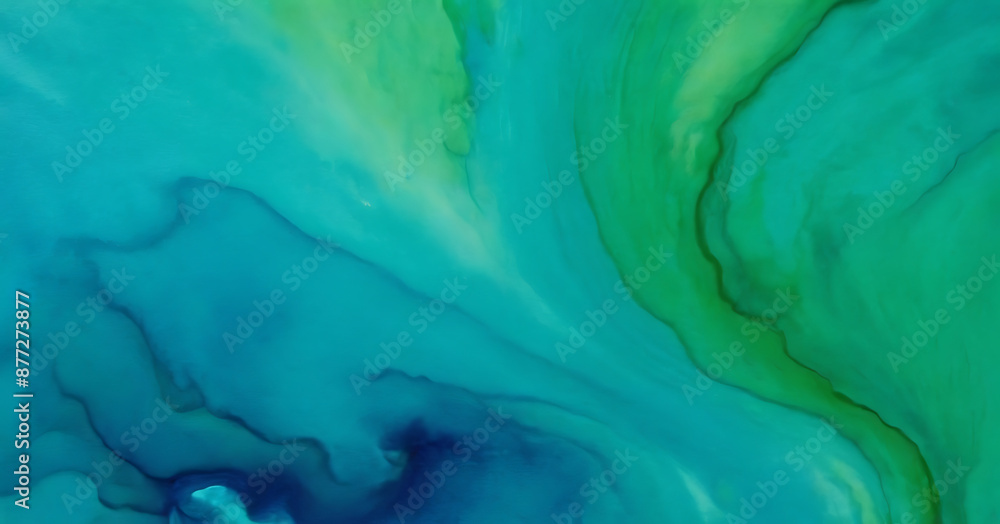Fototapeta premium Abstract watercolor wash in shades of blue and green. Ideal for backgrounds, overlays, or artistic projects.