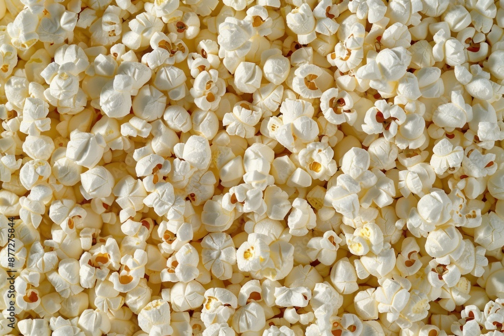 Delicious full frame popcorn background texture for movie night snack. Closeup view of tasty yellow popped corn. Crunchy and salty appetizer. Ready to eat. Perfect for comfort and relaxation Delicious full frame popcorn background texture for movie night snack. Closeup view of tasty yellow popped corn. Crunchy and salty appetizer. Ready to eat. Perfect for comfort and relaxation