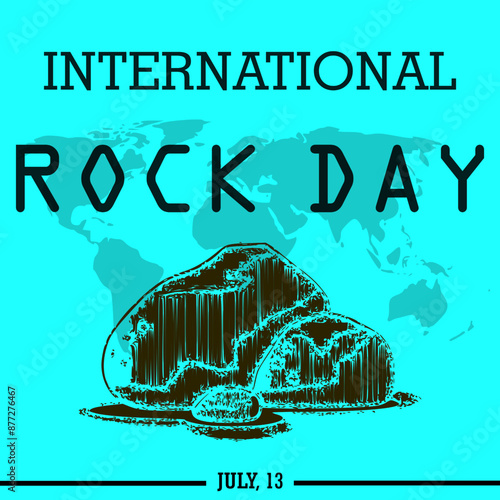 world rock day. rock vector illustration on aqua background. rock day creative concept. 