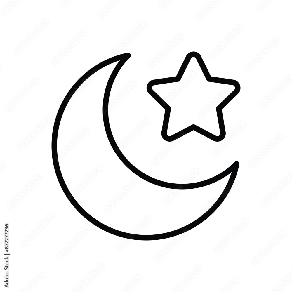 Star And Crescent vector icon Star And Crescent vector icon