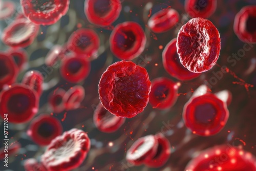 Red blood cells are transporting oxygen to the rest of the body
