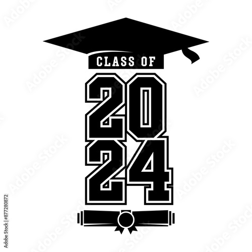 Class of 2024 design, College t-shirt design printable text vector