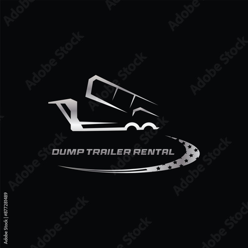 junk truck trailer line art