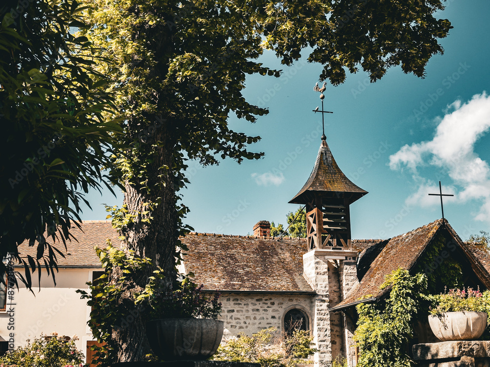 Beautiful Street view of Buildings, Barbizon, France.
