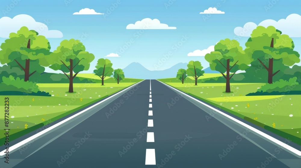 Seamless roadway template isolated on white background Horizontal Seamless roadway template isolated on white background Horizontal