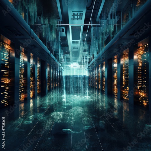 surreal massive virtual data storage. book cover. futuristic.Generater by AI . High quality photo