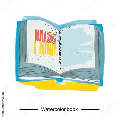 Vector illustration of a book in watercolor style