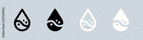 Blood icon set in black and white. Spo2 signs vector illustration.