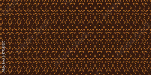 Wallpaper Mural Flower geometric pattern. Seamless vector background. Brown and gold ornament. Ornament for fabric, wallpaper, packaging, Decorative print	 Torontodigital.ca