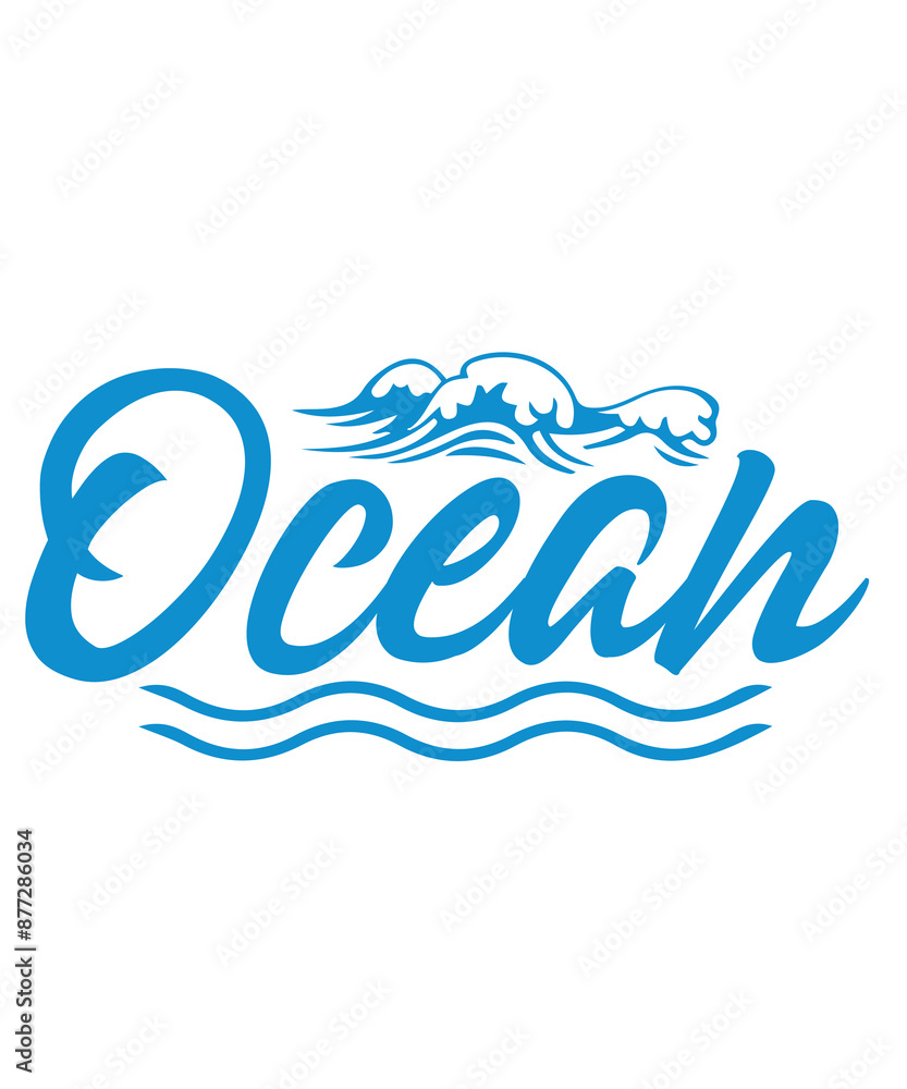 Ocean typography clip art design on plain white transparent isolated background for card, shirt, hoodie, sweatshirt, apparel, tag, mug, icon, poster or badge Ocean typography clip art design on plain white transparent isolated background for card, shirt, hoodie, sweatshirt, apparel, tag, mug, icon, poster or badge