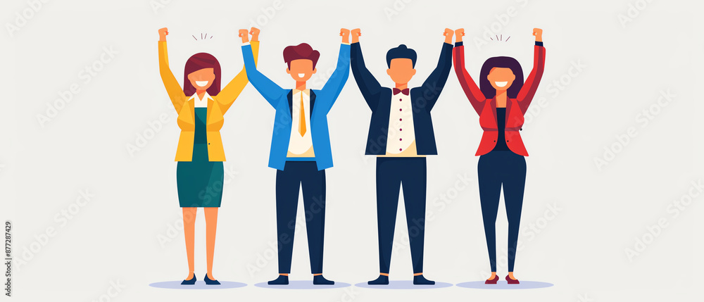 Group of colleagues celebrating a success in the office, Achievement, Professional life Group of colleagues celebrating a success in the office, Achievement, Professional life