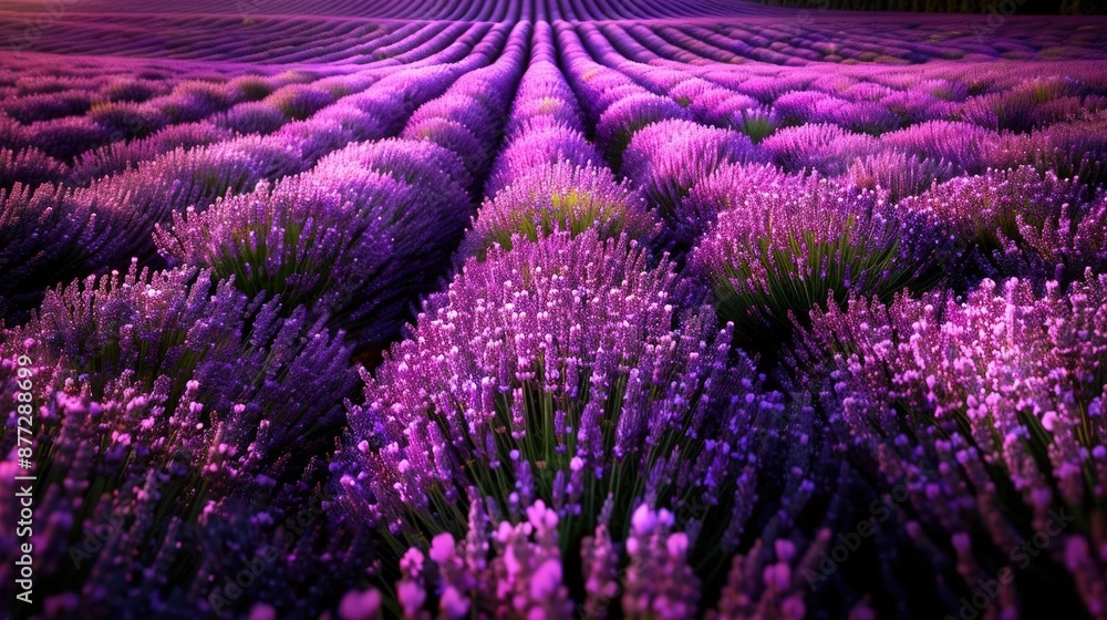 Obraz premium Vibrant fields of lavender in full bloom