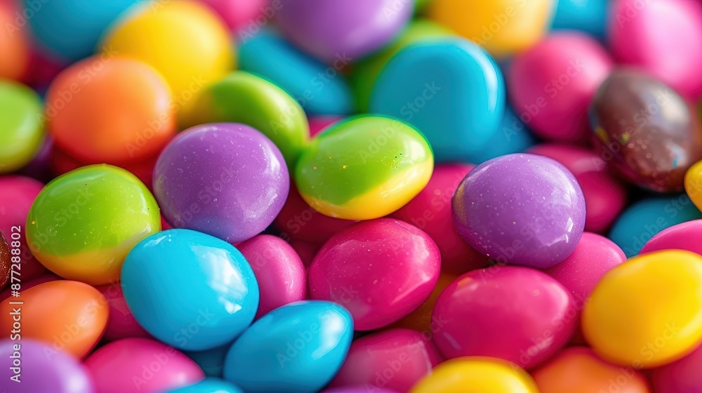 Vibrant macro photography of colorful candy Vibrant macro photography of colorful candy