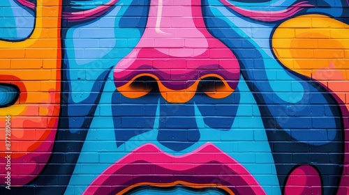 Vibrant street art-inspired abstract mural design