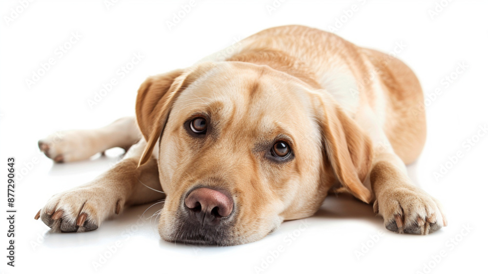 photo of a cute Labrador Retriever dog, in a white background solid background photo of a cute Labrador Retriever dog, in a white background solid background