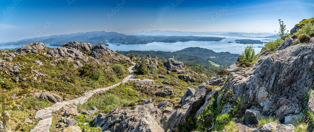 Siggjo mountain with sherpa built stairs in Boemlo, Western Norway Siggjo mountain with sherpa built stairs in Boemlo, Western Norway