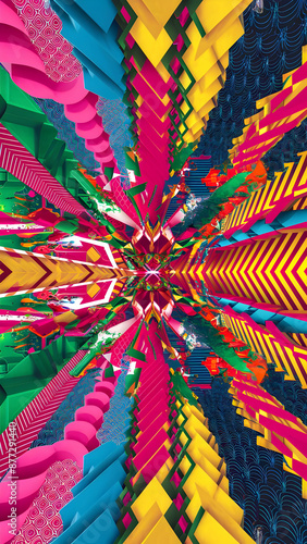 Mesmerizing Memphis A 3D Rendered Pop Art Enigma
