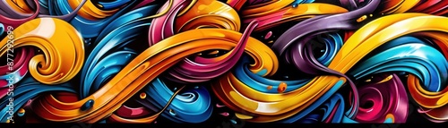 Vibrant street art-inspired abstract mural design