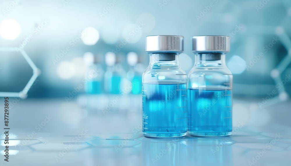 A backdrop featuring vials and bottles in a laboratory setting A backdrop featuring vials and bottles in a laboratory setting