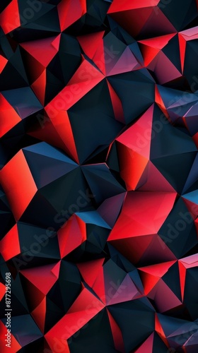 Close up of red and black geometric shapes