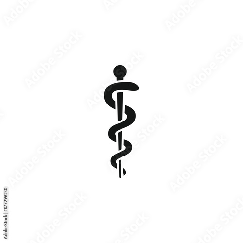 Rod of asclepius icon vector. EPS 10 editable vector