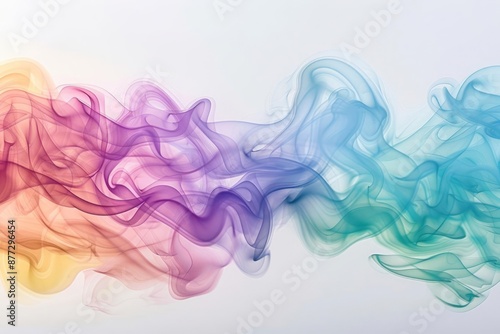 Burst of rainbow colored smoke with tendrils spreading out in all directions explosive and energetic nature of the pattern