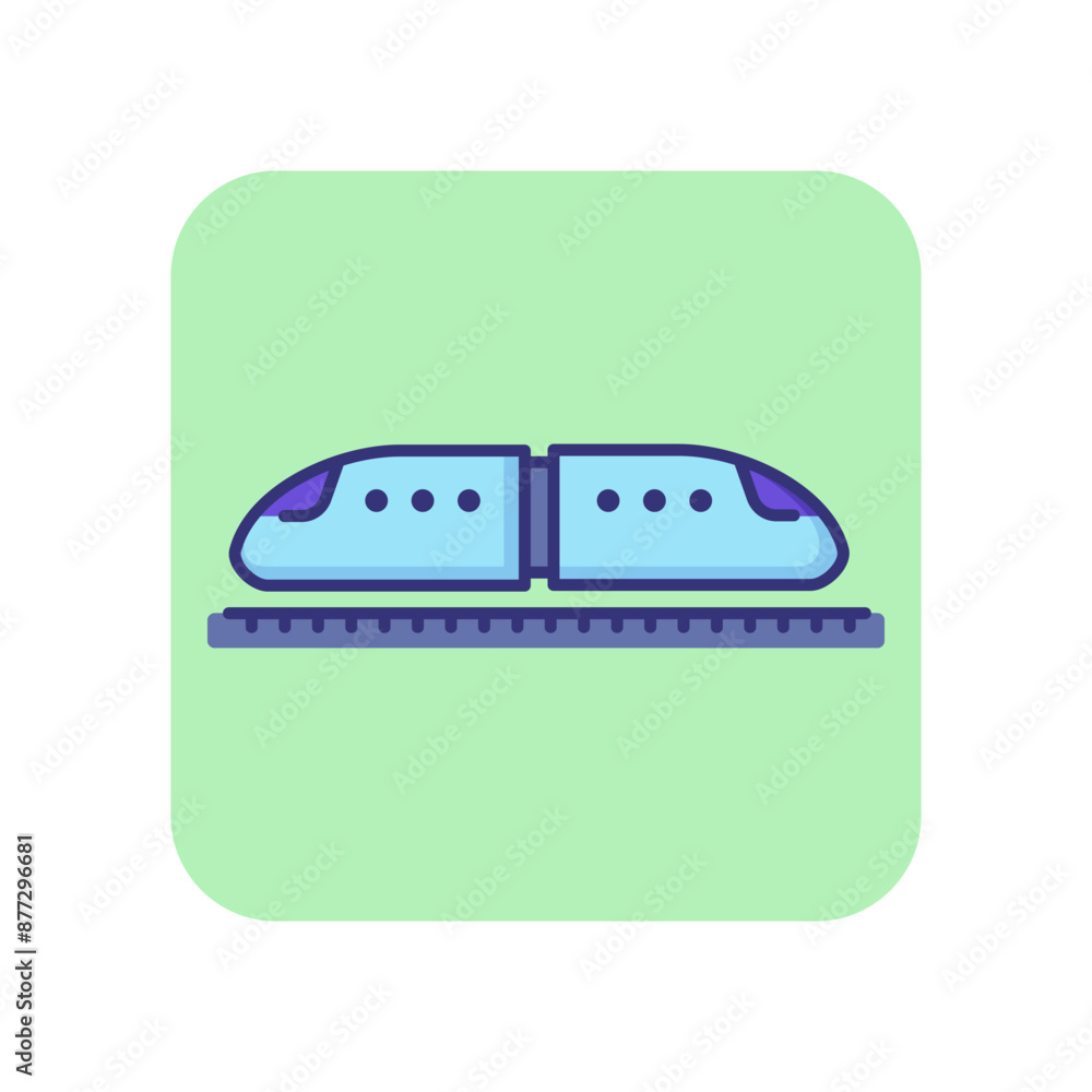 High speed train line icon. Transportation, station, subway. Railroad concept. Vector illustration can be used for topics like travelling, vacation, express High speed train line icon. Transportation, station, subway. Railroad concept. Vector illustration can be used for topics like travelling, vacation, express