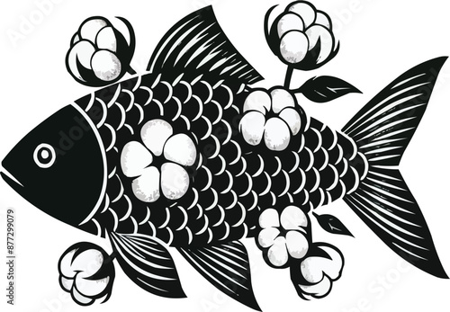 Cotton fish vector. These fish play a crucial role in the oceanic food web. It plays vital rule of vitamin, minerals. the environmental impact on cotton fish helps in the development of sustainable.