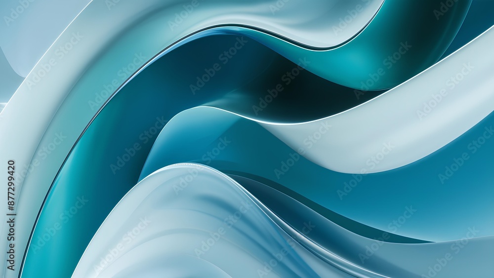 Elegant Abstract Art: Dynamic Blue Curves and Flowing Lines in Shades of Azure and White Elegant Abstract Art: Dynamic Blue Curves and Flowing Lines in Shades of Azure and White
