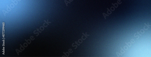 Dark blue gradient background with glowing light noise texture effect.  Grainy Dark blue gradient background. Glow template with empty space and textured and grainy noise