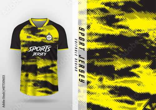 Jersey design outdoor sports jersey football futsal running racing exercise pattern grunge halftone yellow black