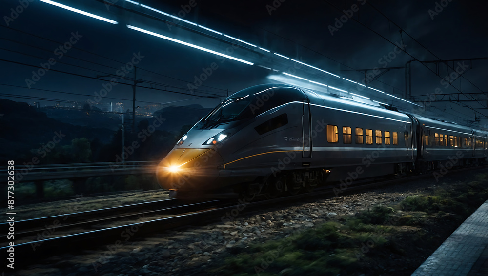 Fototapeta premium train at night