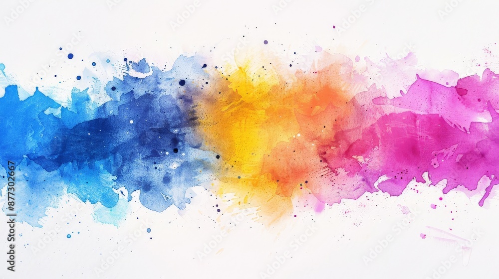 Fototapeta premium Multicolored watercolor spot on a white background.