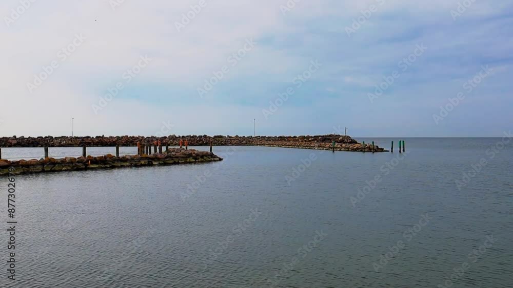 Seashore on a cloudy day. Seascape on the island of Bornholm, Denmark. High quality FullHD footage Seashore on a cloudy day. Seascape on the island of Bornholm, Denmark. High quality FullHD footage