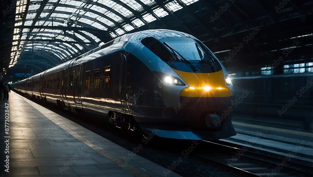 Naklejka premium train on the railway