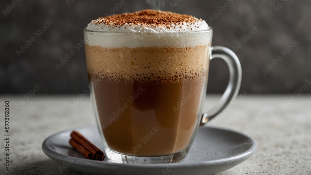 Frothy Cappuccino on White Saucer Frothy Cappuccino on White Saucer