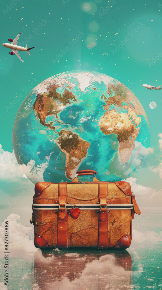 Naklejka premium World Tourism Day. people travel. on vacation. travel around the world