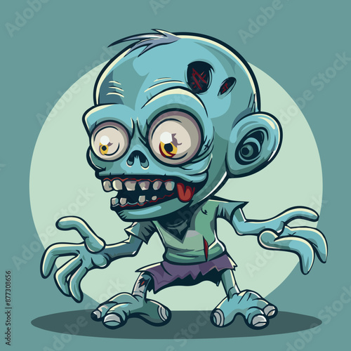 Cute Cartoon Halloween Zomb...