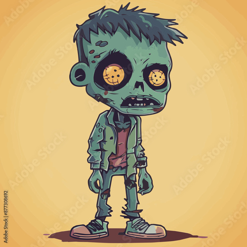 Cute Cartoon Halloween Zomb...