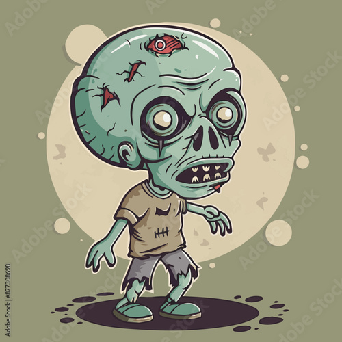 Cute Cartoon Halloween Zomb...