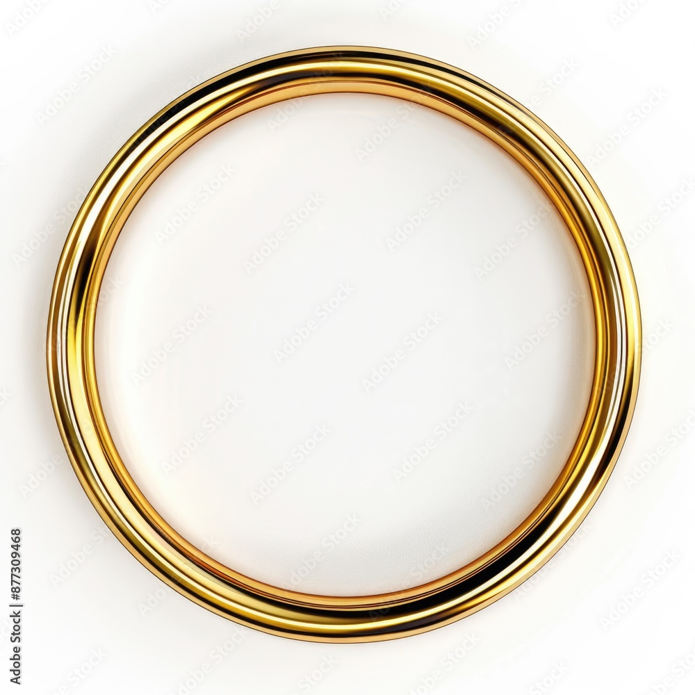 Gold Ring Frame. Circular Gold Decoration Isolated on White Background - Abstract 3D Illustration Gold Ring Frame. Circular Gold Decoration Isolated on White Background - Abstract 3D Illustration