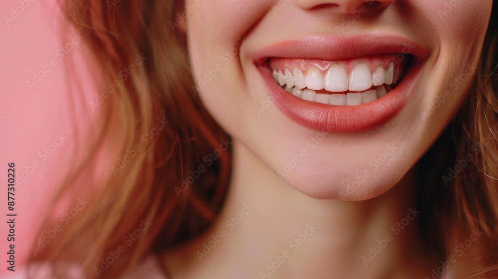 Beautiful young model, close-up mouth, smiling with clean teeth. Beautiful young model, close-up mouth, smiling with clean teeth.