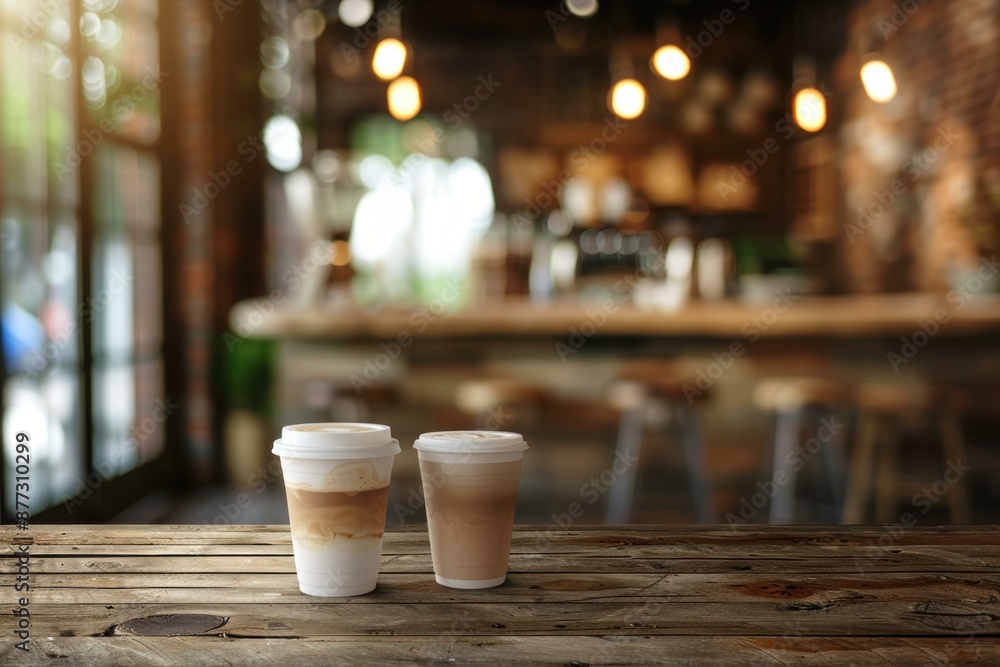 Sipping lattes in a warm and inviting coffee shop Sipping lattes in a warm and inviting coffee shop
